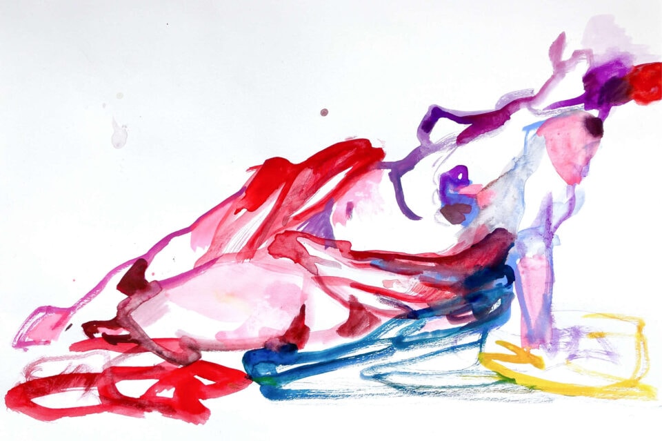A demi-nue, aquarelle sur papier, 22,5x31 cm, 2024, 5