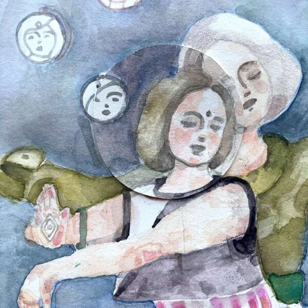 Projet d'illustration en cours, aquarelle sur papier, 2024